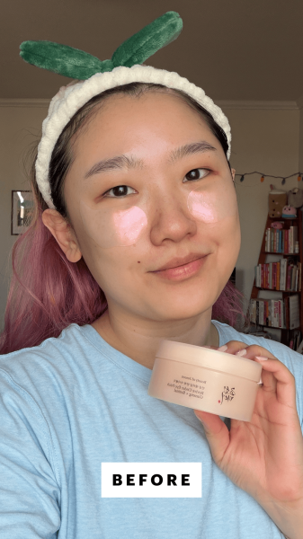 Allure commerce editor Sarah Han wearing the Beauty of Joseon Revive Under Eye Patch